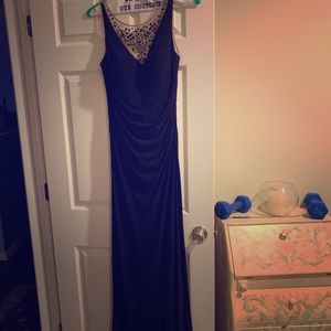 Floor length black cocktail dress